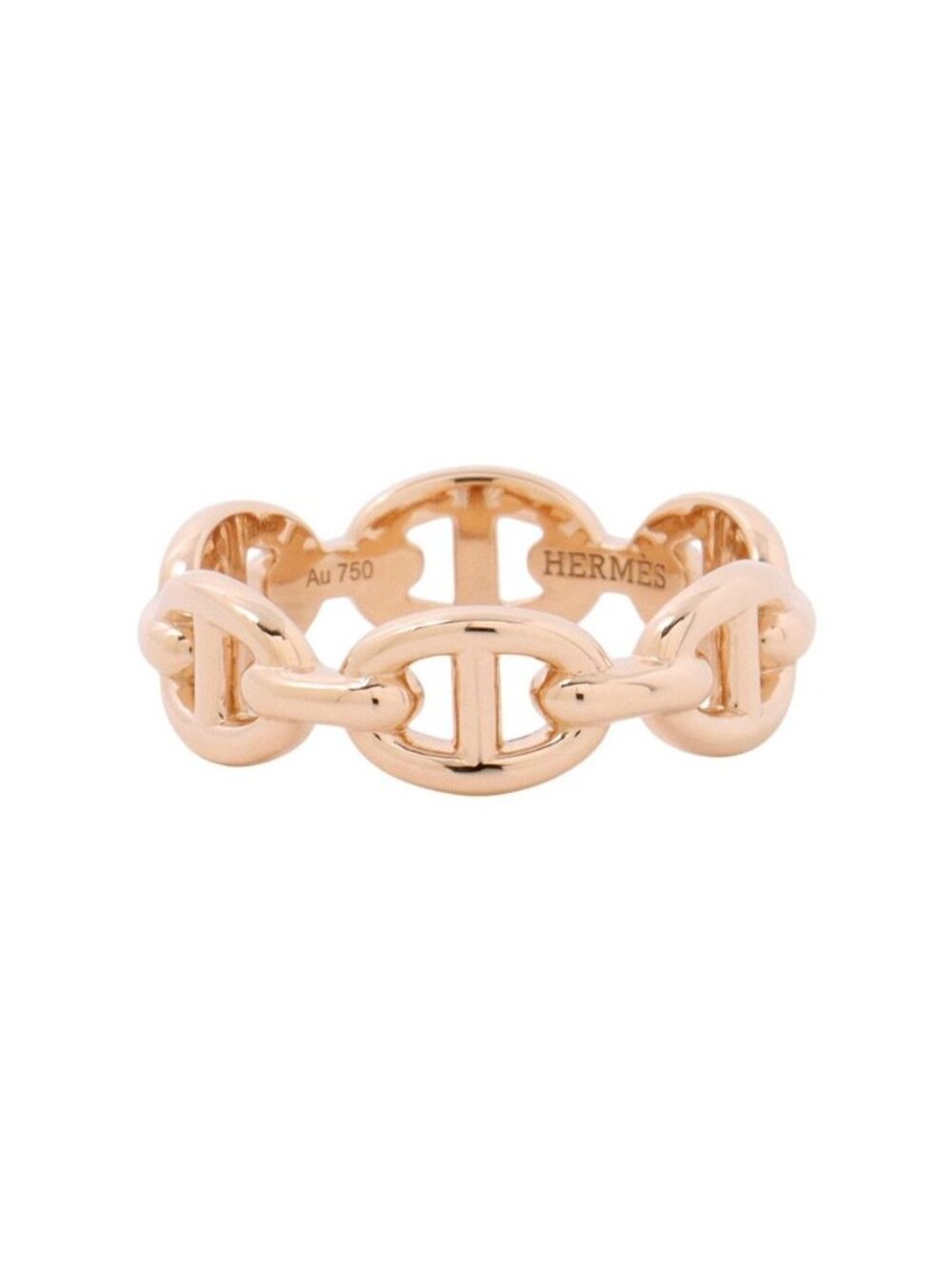 Hermes Ring Chaine D'ancre Enchainee PM 18k Pink Gold